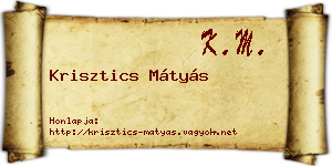 Krisztics Mátyás névjegykártya